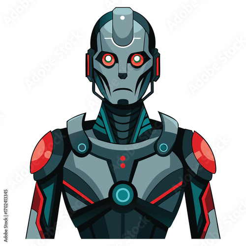 Futuristic Humanoid Robot Illustration
