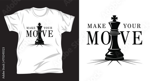 Chess graphic vector T shirt design print.