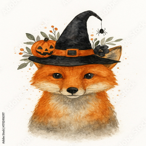 halloween witch with pumpkin