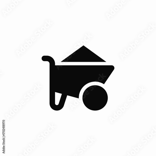full garden cart trolley icon sign vector