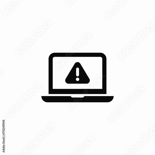laptop error warning icon sign vector