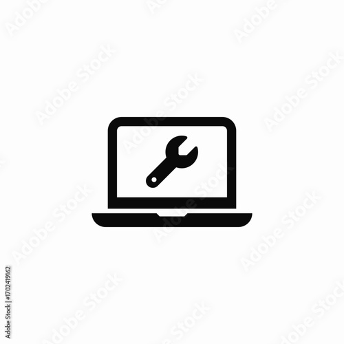 laptop repair service icon sign vector