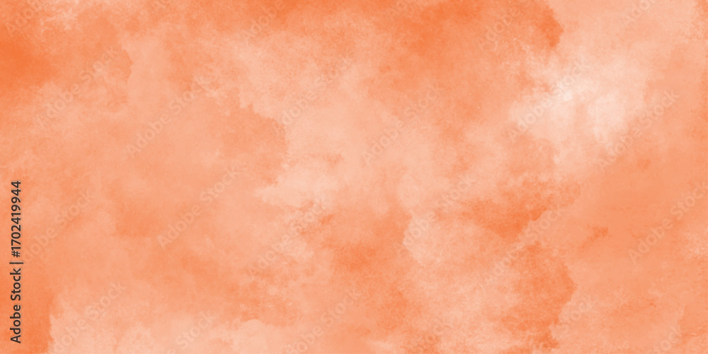 Fototapeta premium Orange watercolor stain creating an abstract textured background, abstract background with natural paint textures and soft edges, vibrant orange watercolor blot on white background.