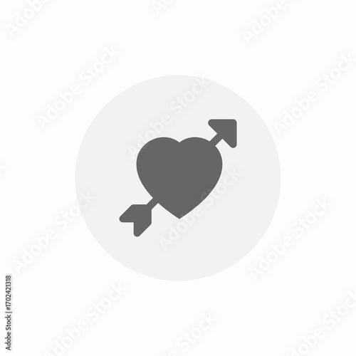 heart arrow love amour icon sign vector