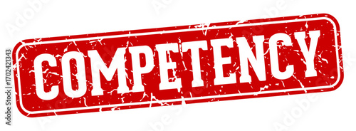 competency rectangular sign. competency stamp