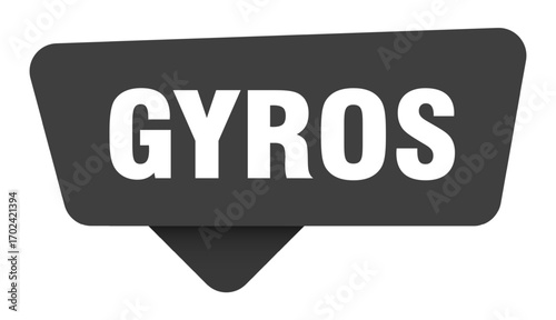 gyros black sign isolated on transpatent background. gyros sticker