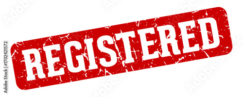 registered rectangular sign. registered stamp