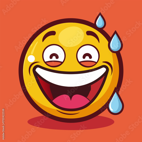 Sweating grinning emoji face for relief stress joyful nervousness and embarrassment online communication