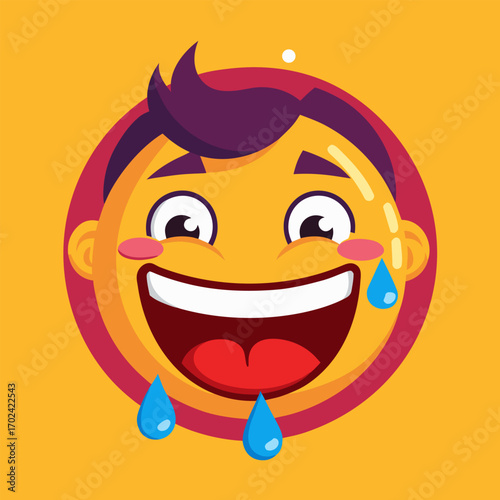 Sweating grinning emoji face for relief stress joyful nervousness and embarrassment online communication