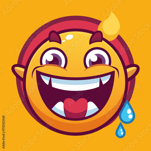 Sweating grinning emoji face for relief stress joyful nervousness and embarrassment online communication