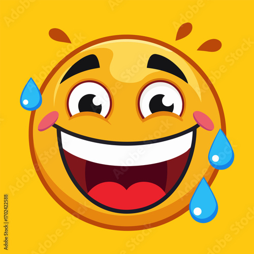 Sweating grinning emoji face for relief stress joyful nervousness and embarrassment online communication