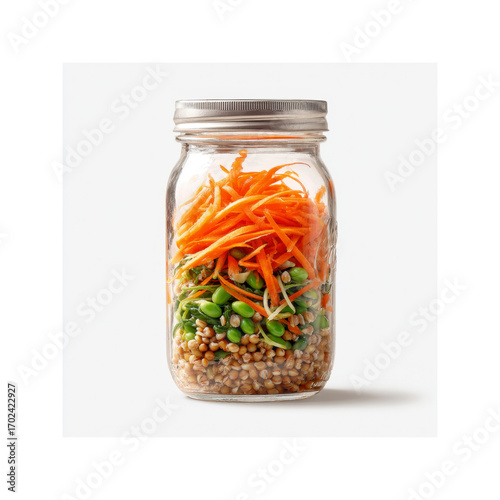Layered Healthy Salad in a Mason Jar
