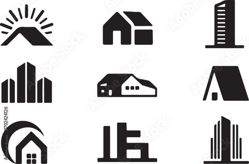 Real estate icons for business designs