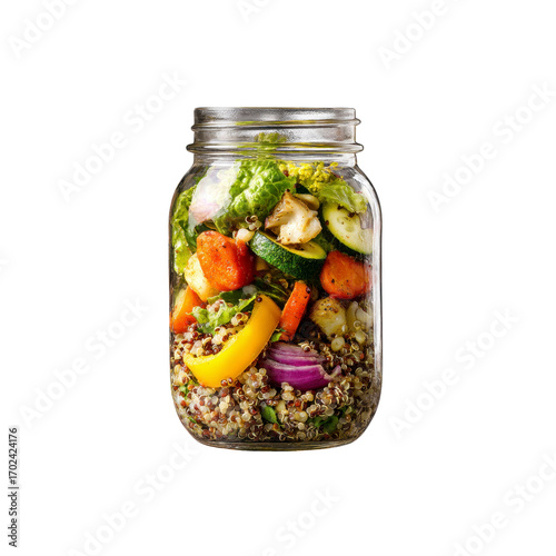 Mason Jar Quinoa Salad with Roasted Vegetables - Healthy Meal Prep