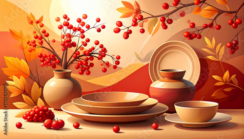 Nature-Inspired Still Life with Exotic Objects