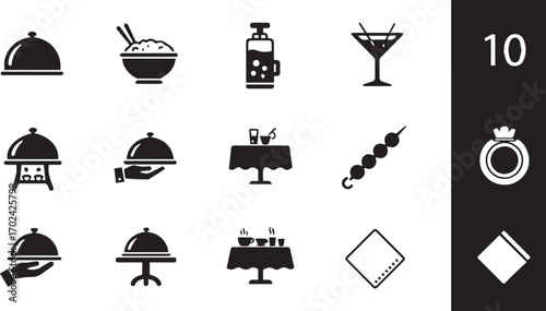 Restaurant and Food Service Icons Collection catering
