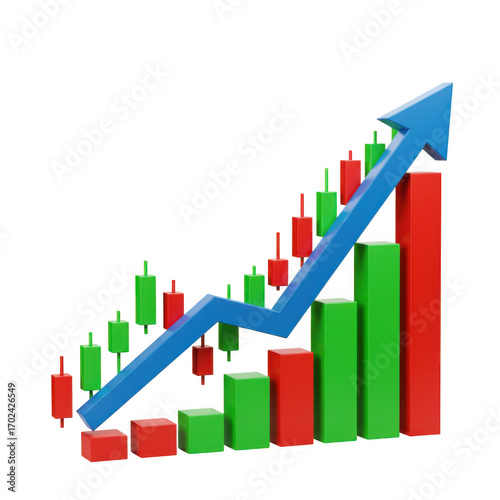 3d financial graph with upward trend isolated on transparent background Free Download 3d financial graph with upward trend isolated on transparent background - GFXLoad