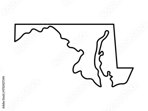 Maryland state map outline