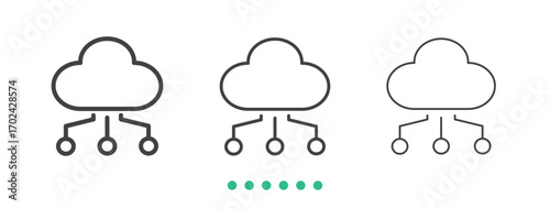 Cloud computing icon. Thin line icon vector