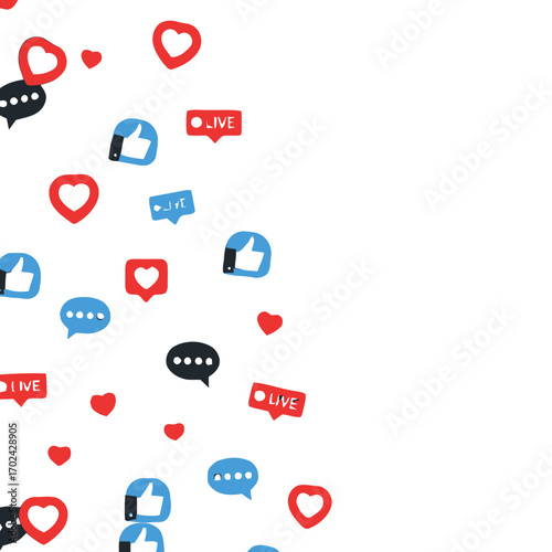 Social media icons for marketing design concept