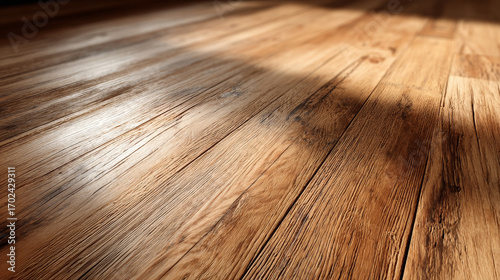 Hardwood floor surface with natural wood grain, creating a classic background