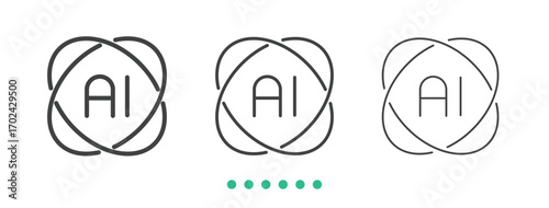 Artificial intelligence icon. Thin line icon vector