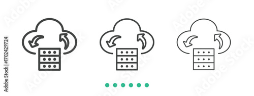Cloud storage icon. Thin line icon vector