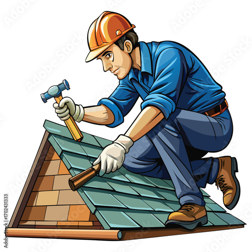 Professional Roofer Illustration