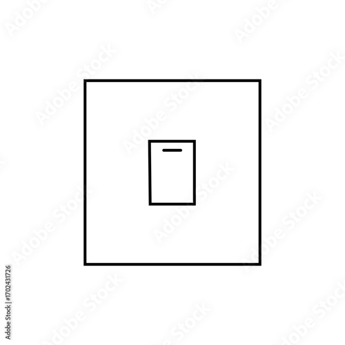 A clean, simple line drawing of a light switch.