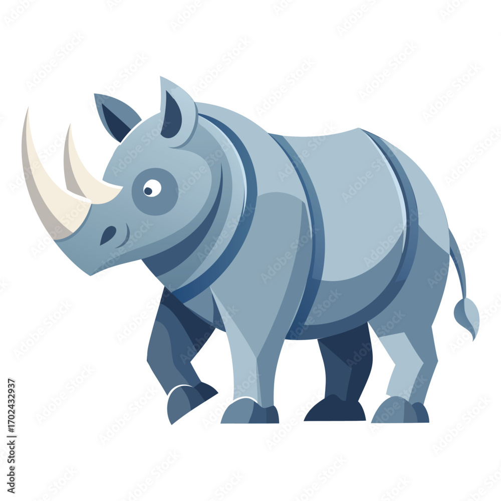 Fototapeta premium Mighty Rhinoceros Illustration