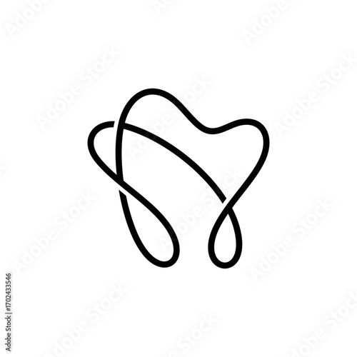 Minimalist tooth logo for dental clinic