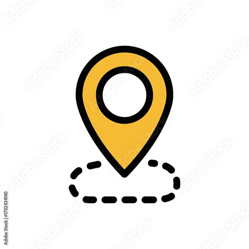 Free Download Yellow marker indicates location path journey icon graphic - GFXLoad