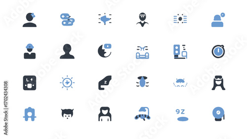 Minimalist Health & Wellness Icons Set – Medical, Fitness, and Mental Health Symbols