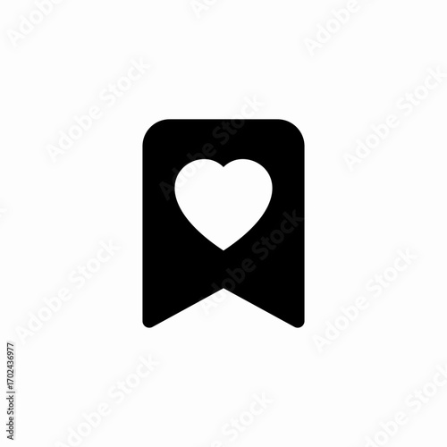 bookmark heart favourite icon sign vector