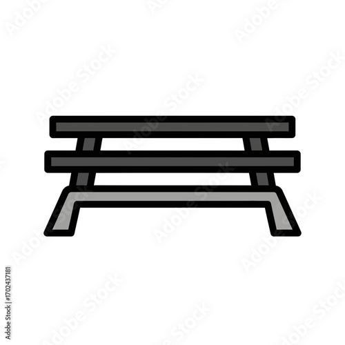 Outdoor bench provides seating outdoors generically