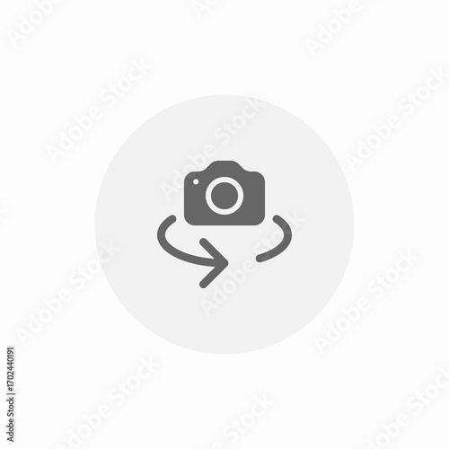 photo camera rotate icon sign vector