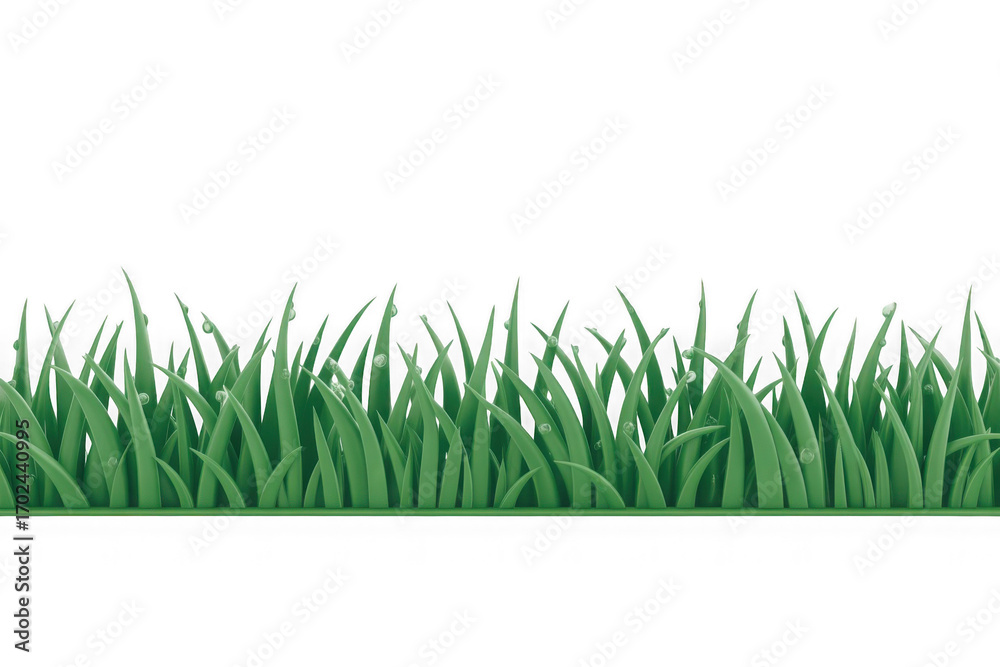 Fototapeta premium Seamless 3d render of lush green grass blades swaying gently abstract background