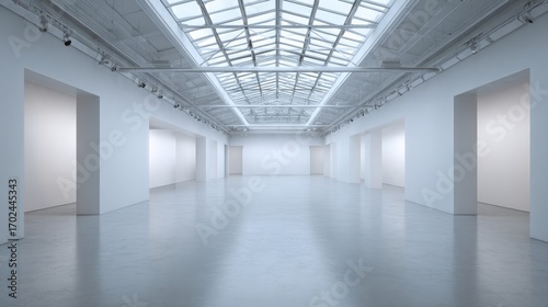 Empty Modern Art Gallery Interior – Minimalist Background for Design and Web