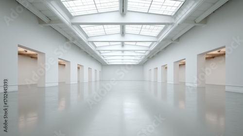 Empty Modern Art Gallery Interior – Minimalist Background for Design and Web