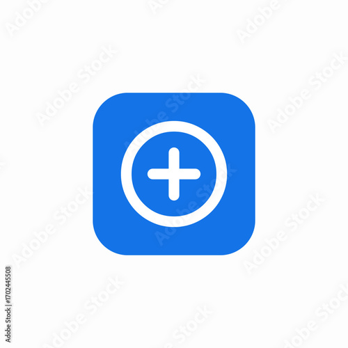 add plus button icon sign vector