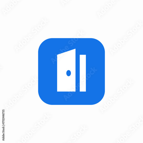 open door entry icon sign vector