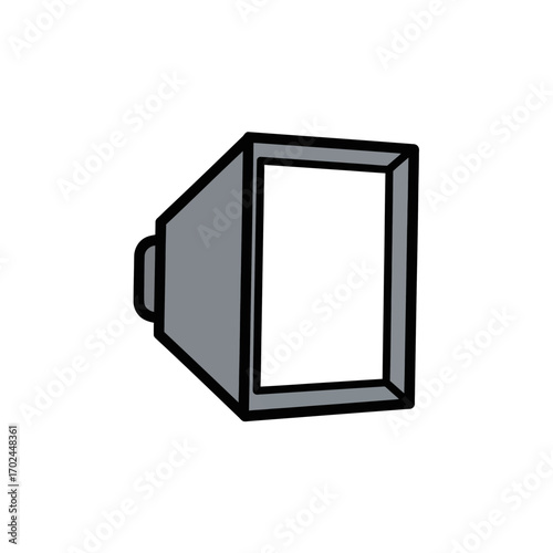 Studio light illuminates empty frame indoors graphic