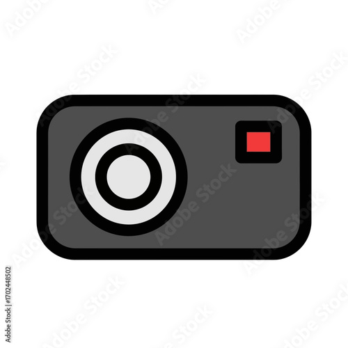 Modern camera icon captures images professionally isolated