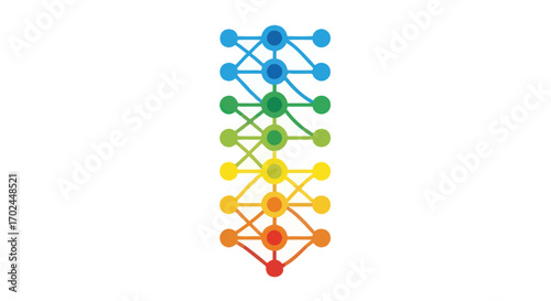 Colorful Network of Interconnected Nodes and Lines.