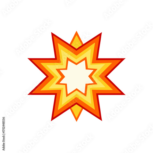 Explosive burst with radiating energy, perfect for illustrating impact and power transparent background