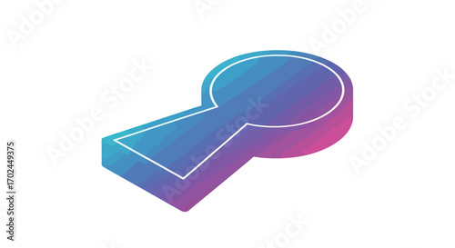 Isometric Keyhole with Gradient Color Security Concept.