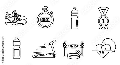Fitness and Exercise Line Icons Collection