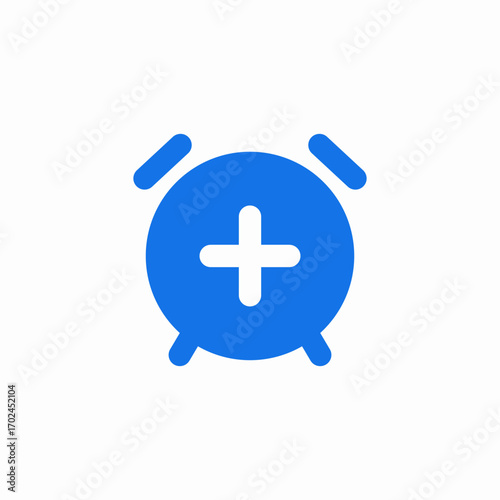 add plus alarm clock icon sign vector