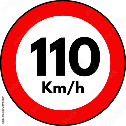 Speed Limit 110 kmh Sign