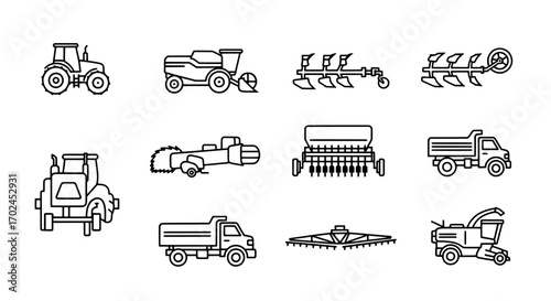 Golf Equipment Icons Club, Ball, Bag, Cart, Tee, Glove, Flag